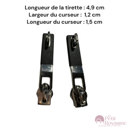 Lot de 2 Tirettes avec curseurs TAC- Ab12 compatibles valises rigides ou toiles Samsonite, Delsey et d'autres marques
