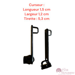Lot de 2 Tirettes avec curseurs TAC- Ab1418 compatibles valises rigides ou toiles Samsonite, Delsey et d'autres marques