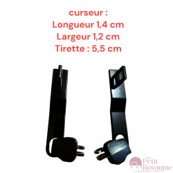 Set of 2 Zipper pulls TAC-Ab1212 for hardshell or softshell suitcases suitable for Samsonite, Delsey and other brands
