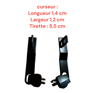 Set of 2 Zipper pulls TAC-Ab1212 for hardshell or softshell suitcases suitable for Samsonite, Delsey and other brands