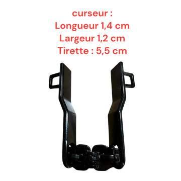Lot de 2 Tirettes avec curseurs TAC- Ab1212 compatibles valises rigides ou toiles Samsonite, Delsey et d'autres marques