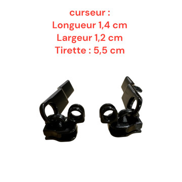 Set of 2 Zipper pulls TAC-Ab1212 for hardshell or softshell suitcases suitable for Samsonite, Delsey and other brands