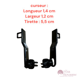Lot de 2 Tirettes avec curseurs TAC- Ab1212 compatibles valises rigides ou toiles Samsonite, Delsey et d'autres marques