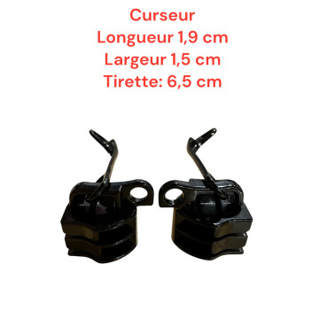de 2 Tirettes avec curseurs doubles 01  compatibles valises rigides ou toiles Samsonite, Delsey et d'autres marques
