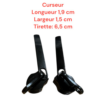 de 2 Tirettes avec curseurs doubles 01  compatibles valises rigides ou toiles Samsonite, Delsey et d'autres marques