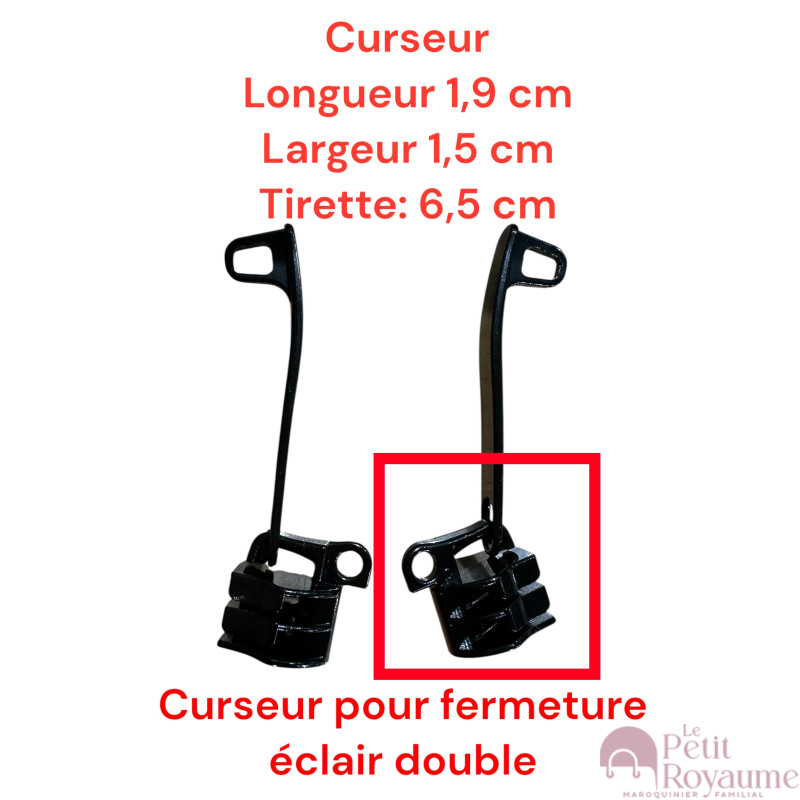 de 2 Tirettes avec curseurs doubles 01 compatibles valises rigides ou toiles Samsonite, Delsey et d'autres marques