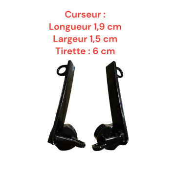 2 Tirettes avec curseurs doubles CD01  compatibles valises rigides ou toiles Samsonite, Delsey et d'autres marques