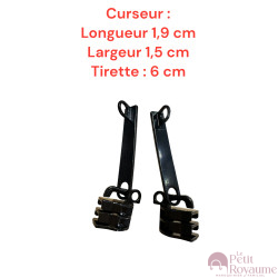 2 Tirettes avec curseurs doubles CD01  compatibles valises rigides ou toiles Samsonite, Delsey et d'autres marques
