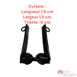 2 Tirettes avec curseurs doubles CD01  compatibles valises rigides ou toiles Samsonite, Delsey et d'autres marques