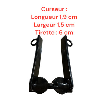 2 Tirettes avec curseurs doubles CD01  compatibles valises rigides ou toiles Samsonite, Delsey et d'autres marques