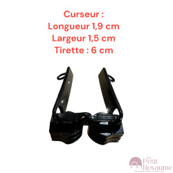 2 Tirettes avec curseurs doubles CD01  compatibles valises rigides ou toiles Samsonite, Delsey et d'autres marques