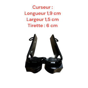 2 Tirettes avec curseurs doubles CD01  compatibles valises rigides ou toiles Samsonite, Delsey et d'autres marques