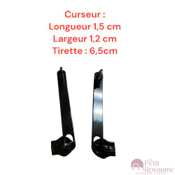 Lot de 2 Tirettes avec curseurs TAC- C21200b compatibles valises rigides ou toiles Samsonite, Delsey et d'autres marques