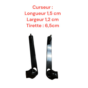 Lot de 2 Tirettes avec curseurs TAC- C21200b compatibles valises rigides ou toiles Samsonite, Delsey et d'autres marques
