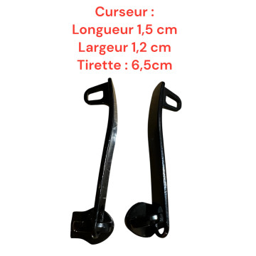 Lot de 2 Tirettes avec curseurs TAC- C21200b compatibles valises rigides ou toiles Samsonite, Delsey et d'autres marques