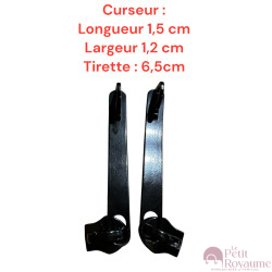 Lot de 2 Tirettes avec curseurs TAC- C21200b compatibles valises rigides ou toiles Samsonite, Delsey et d'autres marques