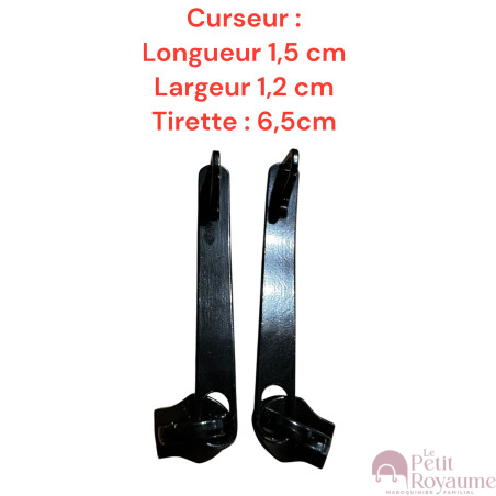 Lot de 2 Tirettes avec curseurs TAC- C21200b compatibles valises rigides ou toiles Samsonite, Delsey et d'autres marques