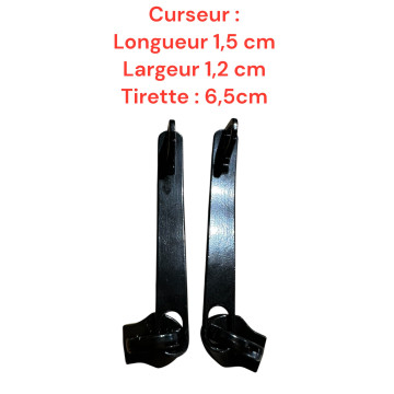 Lot de 2 Tirettes avec curseurs TAC- C21200b compatibles valises rigides ou toiles Samsonite, Delsey et d'autres marques