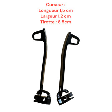 Lot de 2 Tirettes avec curseurs TAC- C21200b compatibles valises rigides ou toiles Samsonite, Delsey et d'autres marques