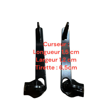 Lot de 2 Tirettes avec curseurs TAC- C21200b compatibles valises rigides ou toiles Samsonite, Delsey et d'autres marques