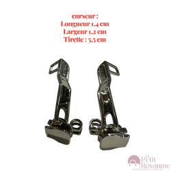 Lot de 2 Tirettes avec curseurs Delsey04 compatibles valises rigides ou toiles Samsonite, Delsey et d'autres marques