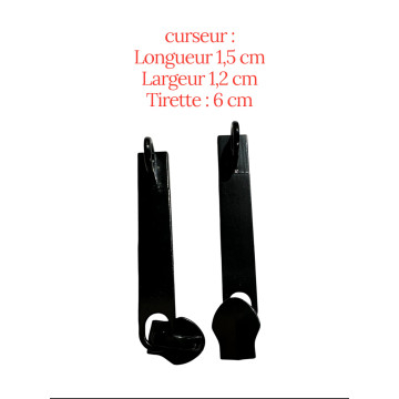 Set of 2 Zipper pulls TAC-AC21200b for hardshell or softshell suitcases suitable for Samsonite, Delsey and other brands