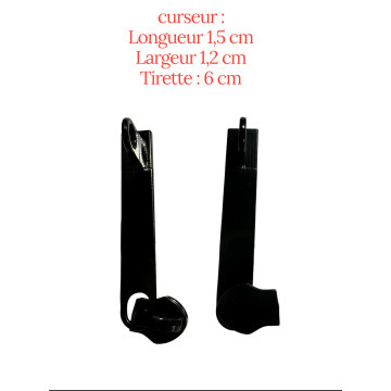Lot de 2 Tirettes avec curseurs TAC- AC21200b compatibles valises rigides ou toiles Samsonite, Delsey et d'autres marques