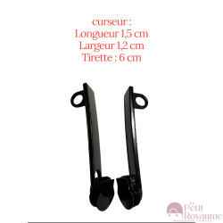 Set of 2 Zipper pulls TAC-AC21200b for hardshell or softshell suitcases suitable for Samsonite, Delsey and other brands