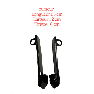 Lot de 2 Tirettes avec curseurs TAC- AC21200b compatibles valises rigides ou toiles Samsonite, Delsey et d'autres marques