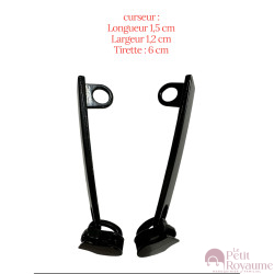 Set of 2 Zipper pulls TAC-AC21200b for hardshell or softshell suitcases suitable for Samsonite, Delsey and other brands