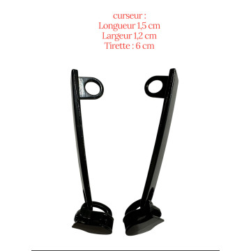 Set of 2 Zipper pulls TAC-AC21200b for hardshell or softshell suitcases suitable for Samsonite, Delsey and other brands
