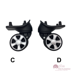 Double replacement wheels 6066 for 4-wheeled softside luggages, suitable for many brands such as Samsonite, Delsey