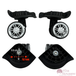 Double replacement wheels RVR01 for 4-wheeled hardside luggages, suitable for many brands such as Samsonite, Delsey