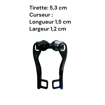 Set of 2 Zipper pulls TAC-D3 black for hardshell or softshell suitcases suitable for Samsonite, Delsey and other brands