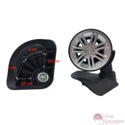 Roulettes doubles 1618 pour valises rigides à 4 roues, compatibles valises Samsonite, Delsey...