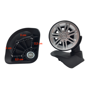 Roulettes doubles 1618 pour valises rigides à 4 roues, compatibles valises Samsonite, Delsey...