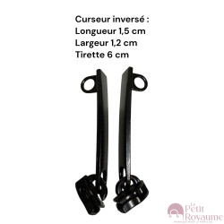 Lot de 2 Tirettes PM01avec curseurs inversés compatibles valises rigides ou toiles Samsonite, Delsey et d'autres marques