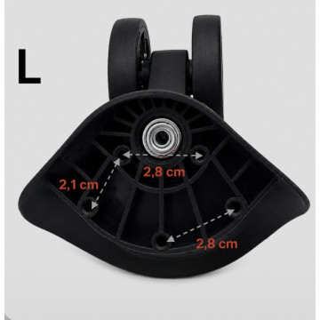 Double replacement wheels A57 for 4-wheeled hardside luggages, suitable for many brands such as Samsonite, Delsey