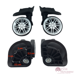 Double replacement wheels 1618 for 4-wheeled hardside luggages, suitable for many brands such as Samsonite, Delsey