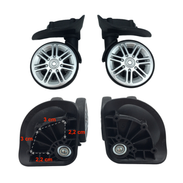 Double replacement wheels 1618 for 4-wheeled hardside luggages, suitable for many brands such as Samsonite, Delsey