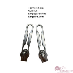Set of 2 Zipper pulls TAC-SAM for hardshell or softshell suitcases suitable for Samsonite, Delsey and other brands