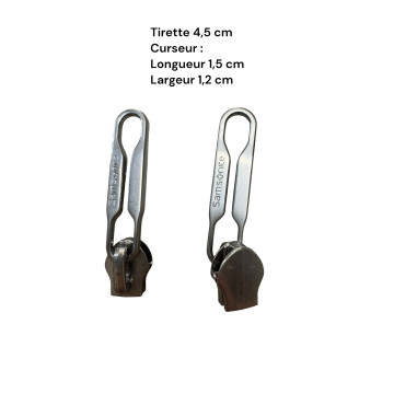 Set of 2 Zipper pulls TAC-SAM for hardshell or softshell suitcases suitable for Samsonite, Delsey and other brands