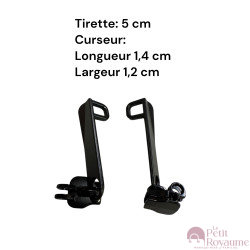 Set of 2 Zipper pulls  TAC-LPR for hardshell or softshell suitcases suitable for Samsonite, Delsey and other brands
