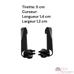 Set of 2 Zipper pulls  TAC-LPR for hardshell or softshell suitcases suitable for Samsonite, Delsey and other brands