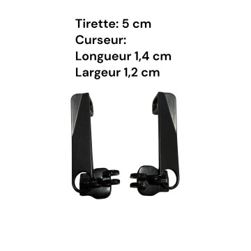Set of 2 Zipper pulls  TAC-LPR for hardshell or softshell suitcases suitable for Samsonite, Delsey and other brands
