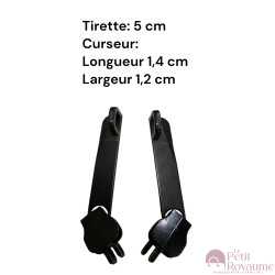Lot de 2 Tirettes avec curseurs TAC-LPR compatibles valises rigides ou toiles Samsonite, Delsey et d'autres marques