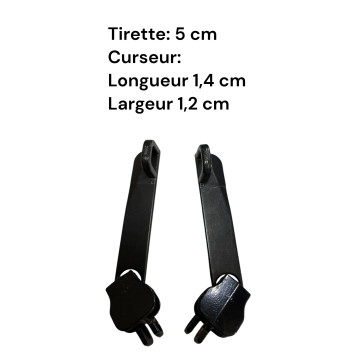 Lot de 2 Tirettes avec curseurs TAC-LPR compatibles valises rigides ou toiles Samsonite, Delsey et d'autres marques