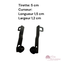 Lot de 2 Tirettes avec curseurs TAC-Diane compatibles valises rigides ou toiles Samsonite, Delsey et d'autres marques