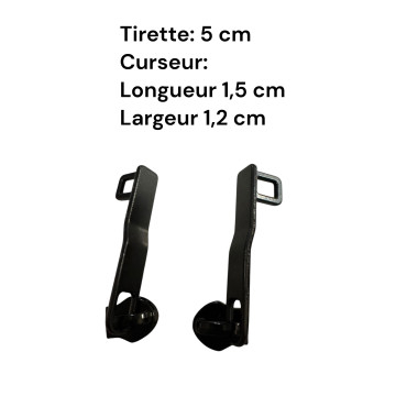Set of 2 Zipper pulls TAC-Diane for hardshell or softshell suitcases suitable for Samsonite, Delsey and other brands
