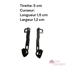 Set of 2 Zipper pulls TAC-Diane for hardshell or softshell suitcases suitable for Samsonite, Delsey and other brands